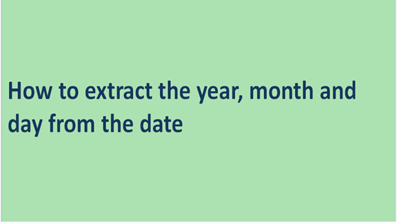 How to extract the year, month and day from the date