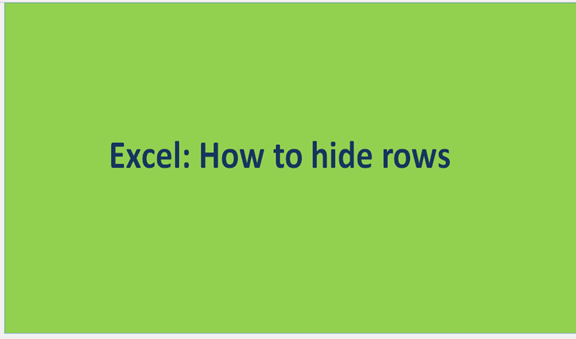 Excel: How to hide rows