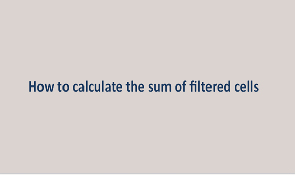 How to calculate the sum of filtered cells