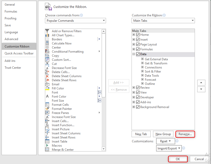 Customizing Ribbons in M Excel - Basic Excel Tutorial