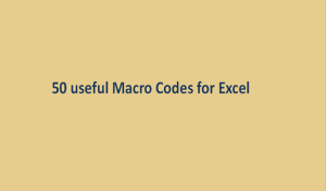 50 useful Macro Codes for Excel | Basic Excel Tutorial