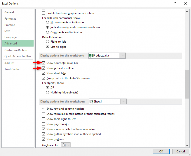 Enabling scroll for worksheet tabs -Basic Excel Tutorial